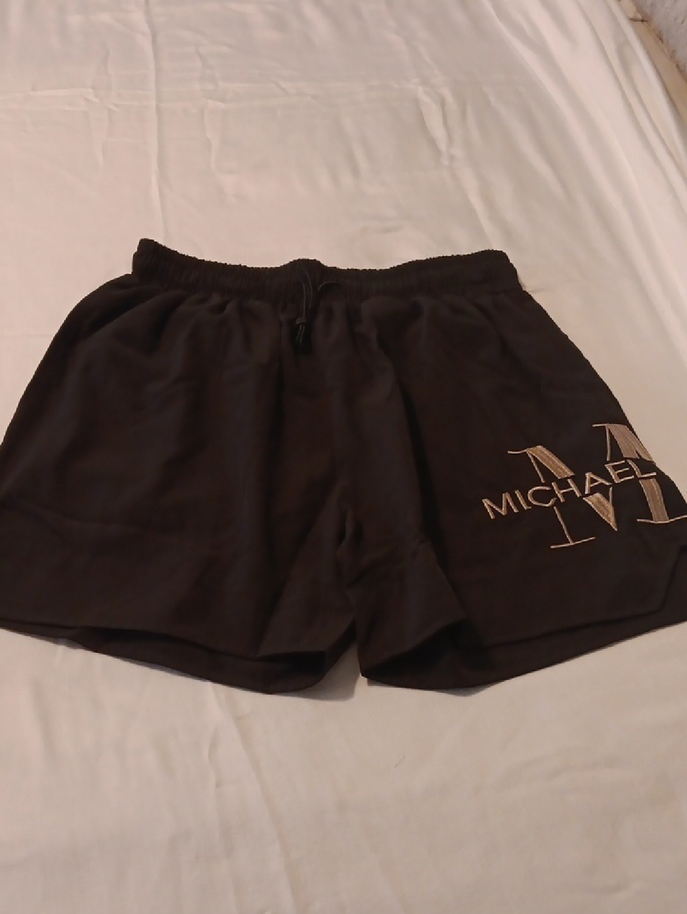Michaels Black Men's Athletic Drawstring Shorts with Logo